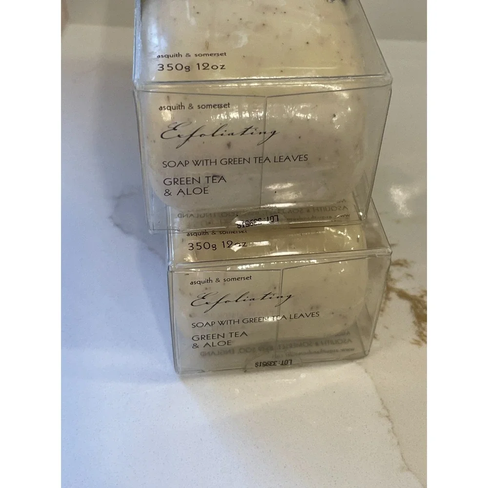 Asquith & Somerset Exfoliating Bar Soap‎ Green Tea & Aloe 12 oz Lot of 2 New